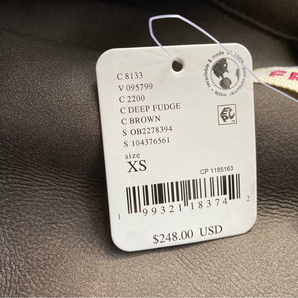 NWT Free People Jolie Oversized Teddy Jacket Deep Fudge Brown XS - Picture 8 of 12